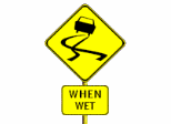 slippery when wet sign