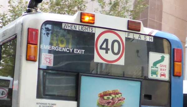 Back of a school bus in Sydney