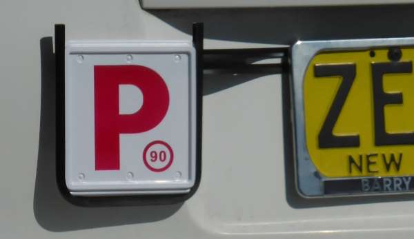 Australian P1 plate on NSW car
