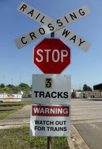 railway level crossing sign