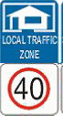 local traffic zone sign