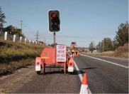 temporary traffic lights at road works