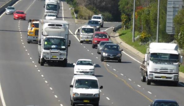 traffic merging right on motorway