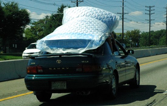 mattress on the roof