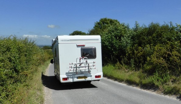 campervan on rural road