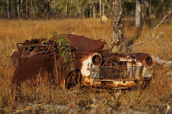 The occasional wrecked car is easy to spot in certain areas of rural Australia, like this one we found on the way to Chillagoe, QL