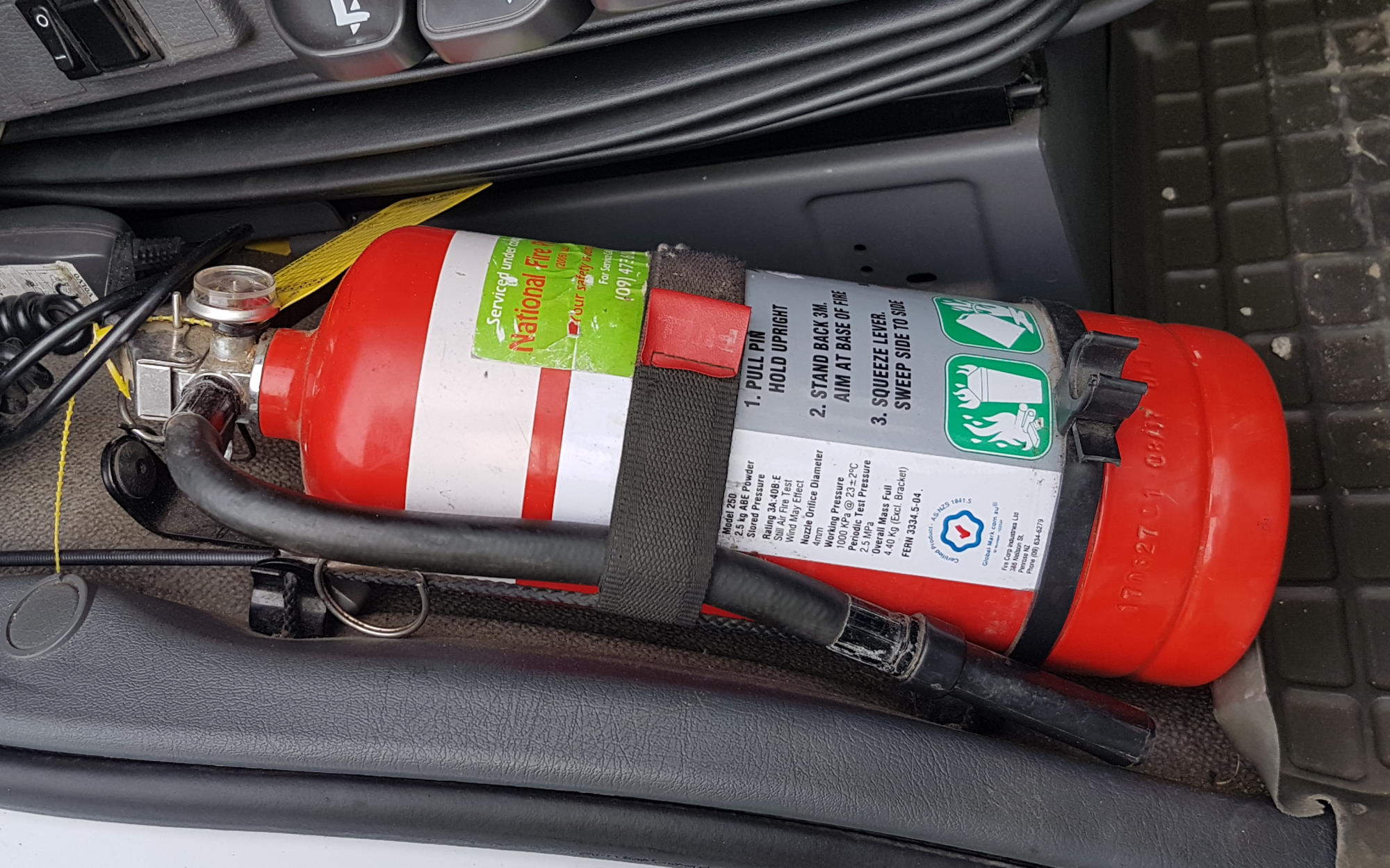 What should you check inside your truck's cab in a prestart inspection?