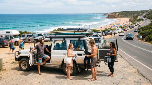 Heading to the beach with friends